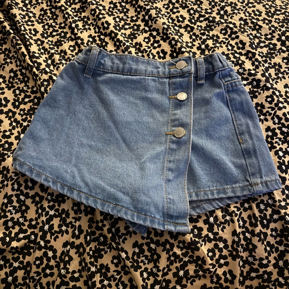 SHEIN Light Blue Asymmetrical Denim Skirt